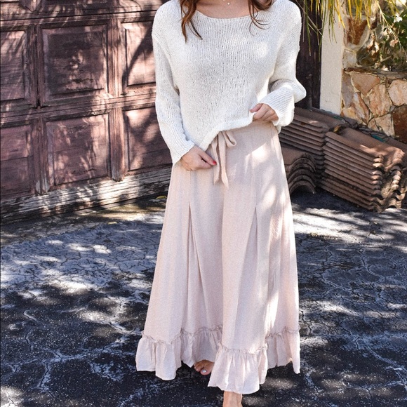 Hazel Blush Maxi Skirt with Bow - Picture 5 of 5